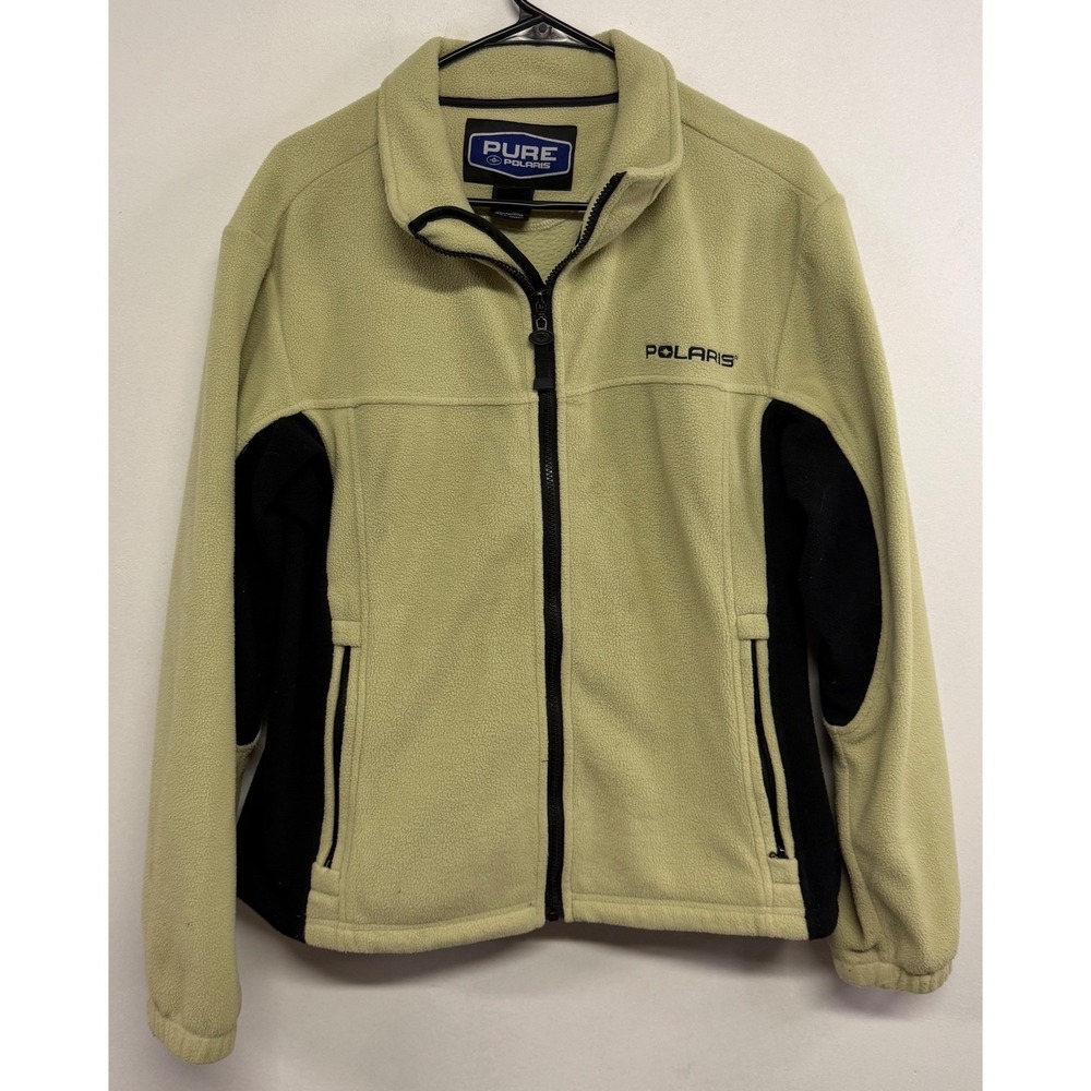 Pure Polaris Fleece Jacket Mens Large Green Black Colorblock Full Zip Outdoor